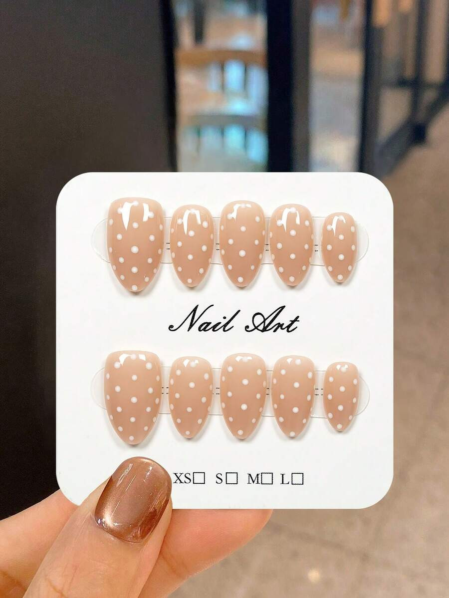 JUTI 100% Handmade Short Almond False Nails, Hand-Painted Brown Leopard Print And Gold Glitter De... | SHEIN