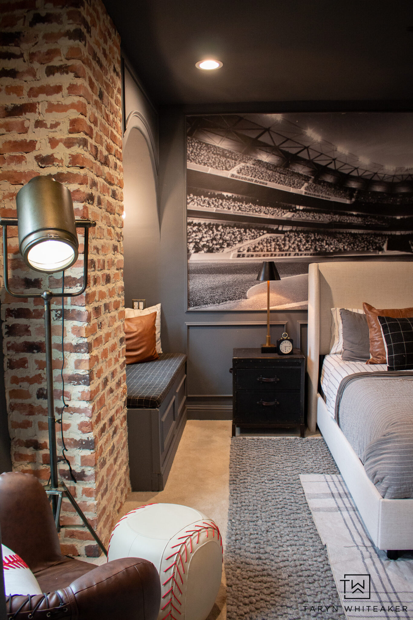 One of my favorite bedroom makeovers! The oversized stadium art and warm neutral layers give this space so much personality.

#LTKSeasonal #LTKHome