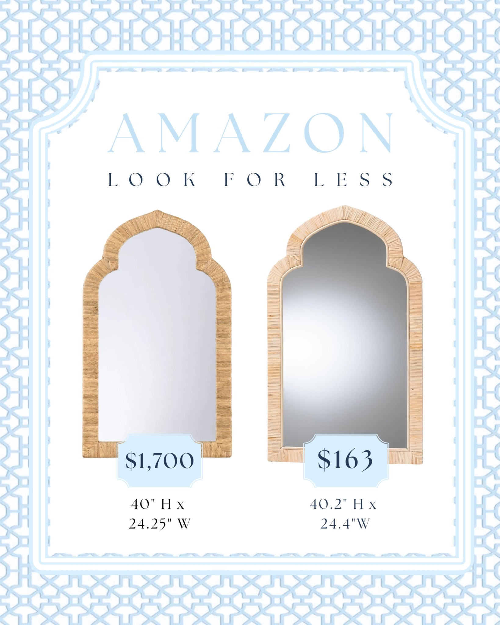 Amazon rattan mirror look for less! 🪞

#LTKHome