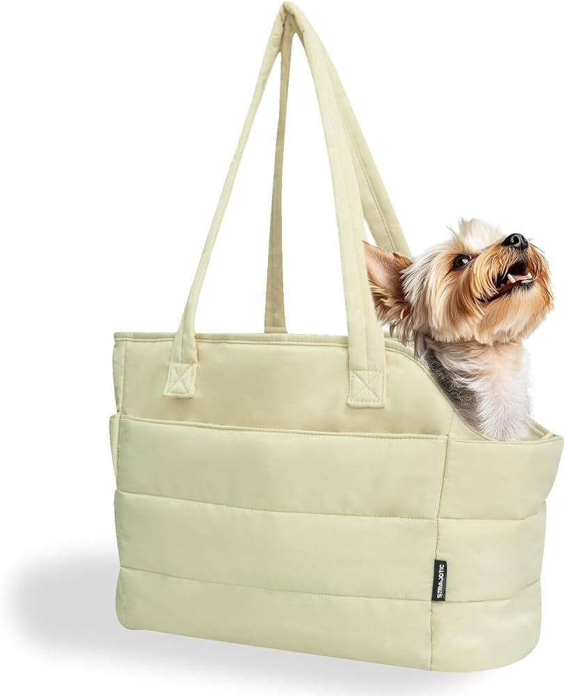 Lightweight Dog Purse Carrier for Small Dogs Under 15 lbs, Puffy Quilted Pet Carrier Tote for Pup... | Amazon (US)