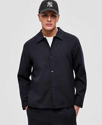 Men's Relaxed Solid-Color Coach's Jacket, Macy's Exclusive | Macy's