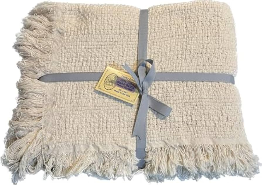 Old Fashion Woven Throw Blanket Large 50"x60" 100% Made in America 100% Cotton for Couch Breathab... | Amazon (US)