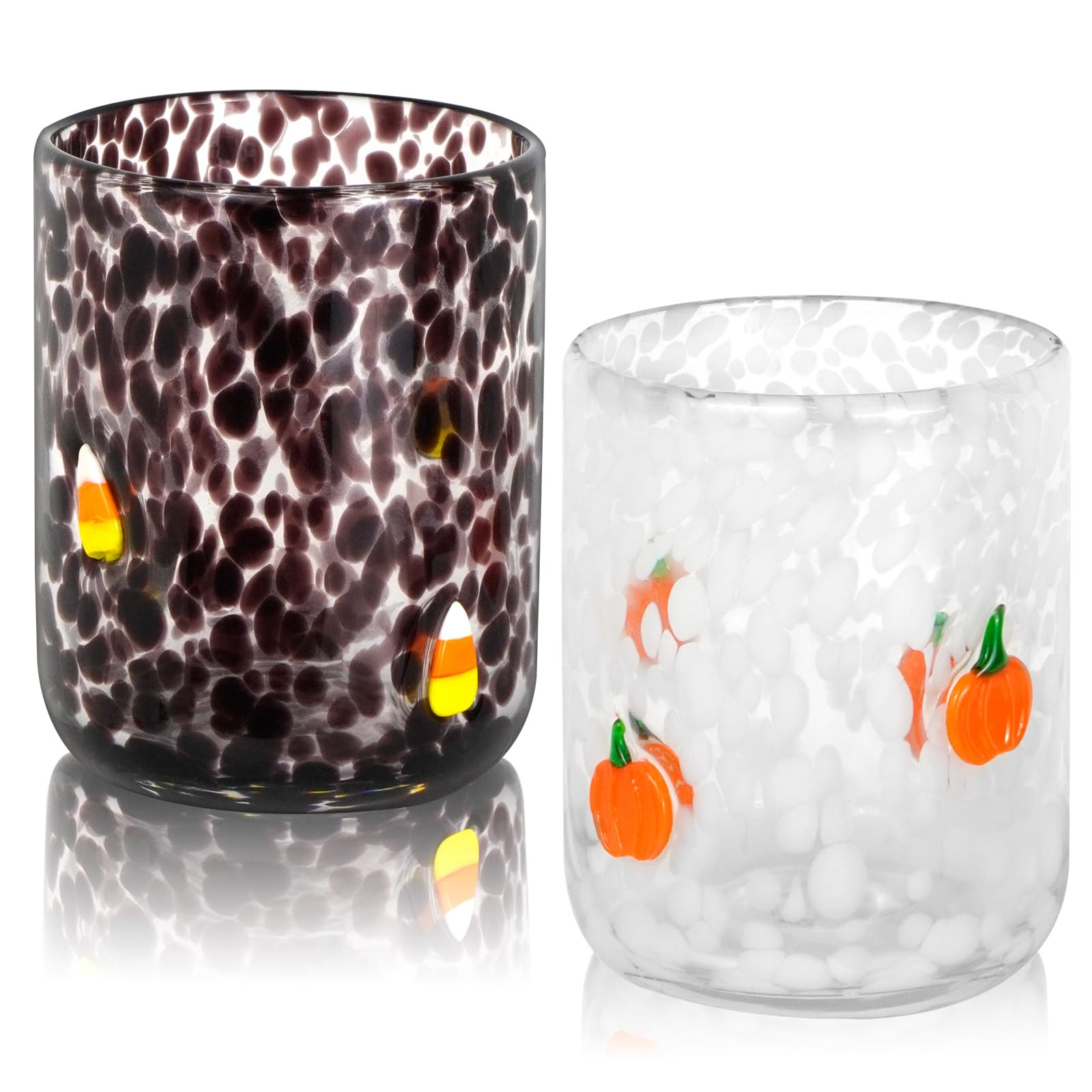 2 Pcs Halloween Icon Juice Glasses, 14oz Icon Stemless Drinking Glasses Set, Ideal for Gift & Hal... | Amazon (US)