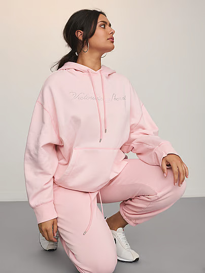 Angel Essentials Iconic Fleece Relaxed Hoodie, Pink, XS - Women's Hoodies & Sweatshirts - Victoria's Secret | Victoria's Secret (US / CA )