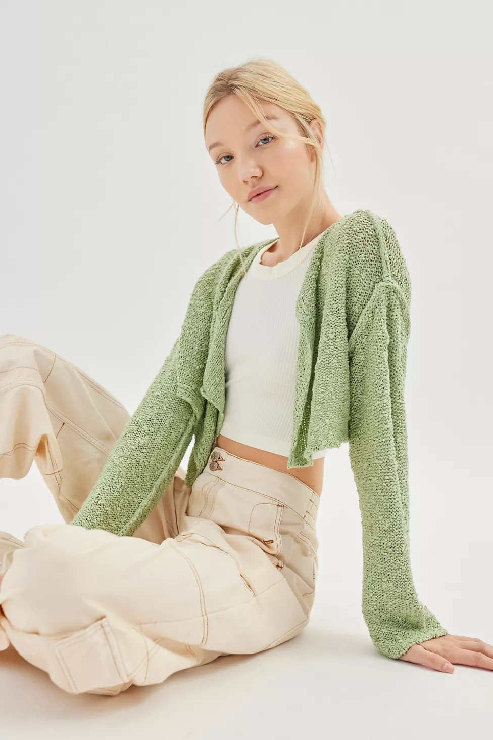 UO Zania Asymmetrical Open-Front Cardigan | Urban Outfitters (US and RoW)