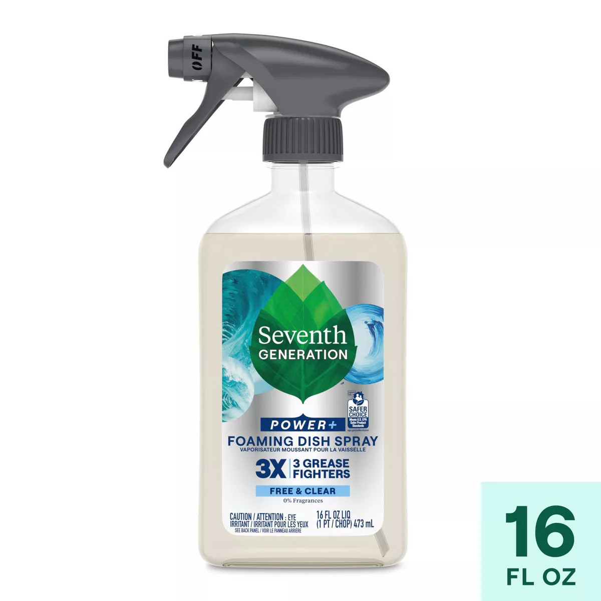 Seventh Generation Free & Clear Power Plus Foaming Dish Spray Soap - 16 fl oz | Target