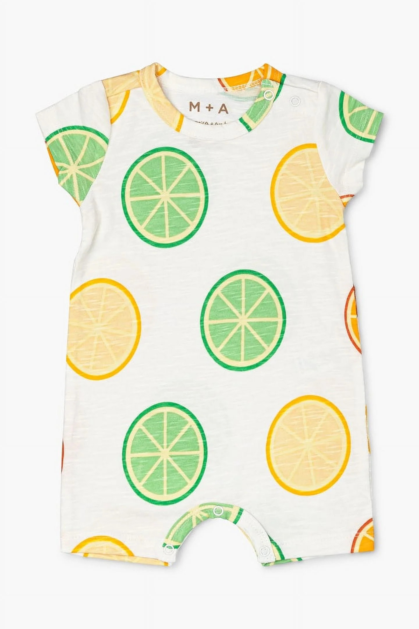 M+A by Monica + Andy Organic Cotton Baby Gender Neutral Slub Shortie Romper, Sizes Newborn - 12 M... | Walmart (US)