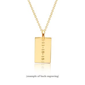 Gold Mini Dog Tag Necklace | Tiny Tags