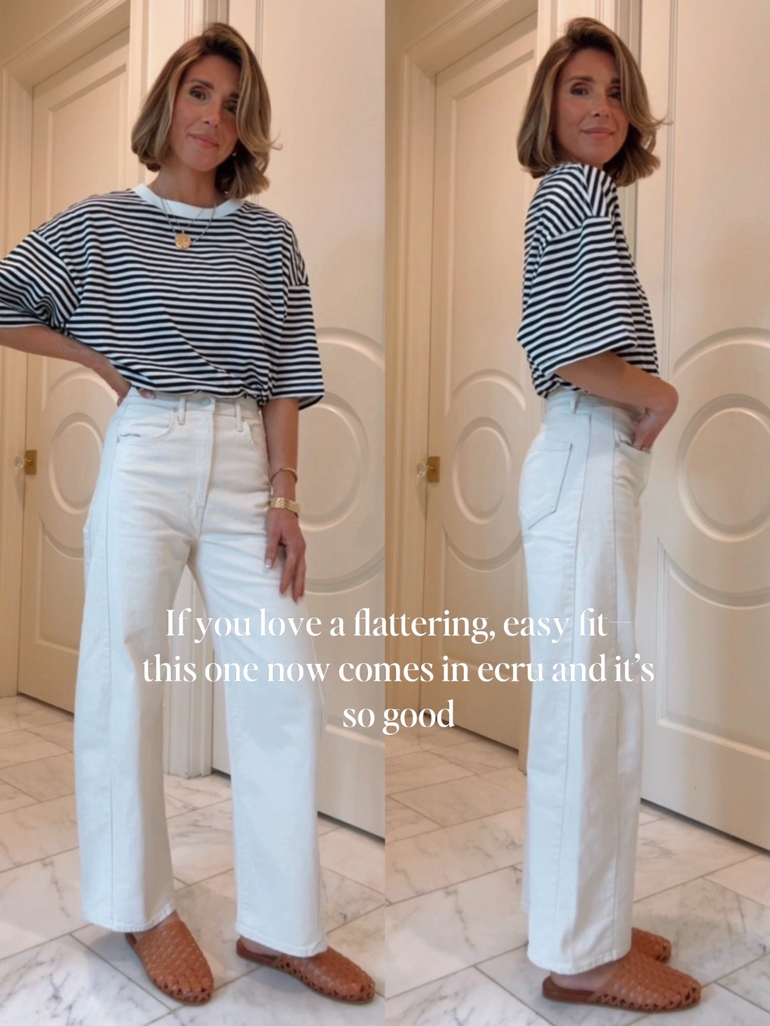 The half pipe barrel jeans are now in an ecru  color! Love 