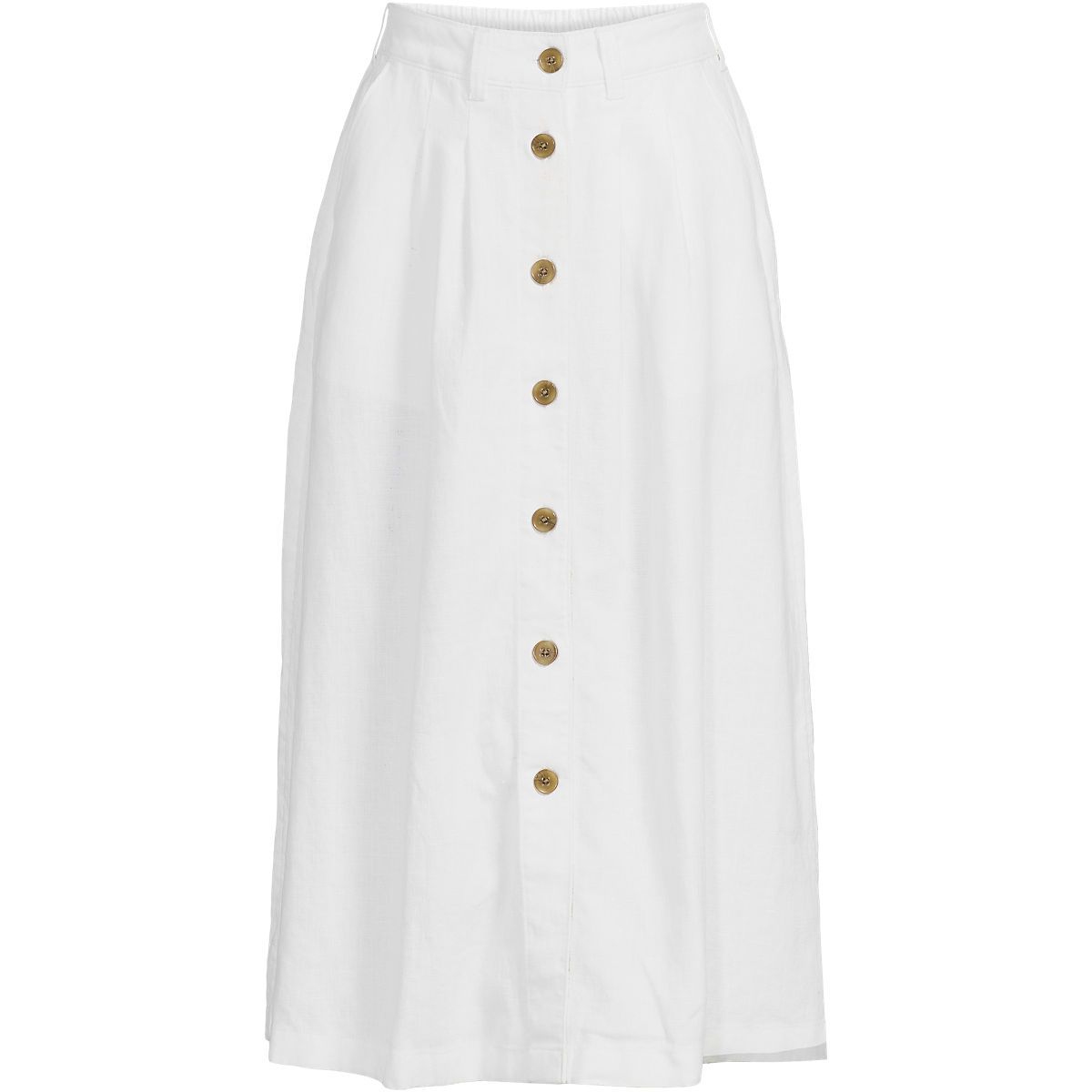 Women's Button Front Linen Midi Skirt | Lands' End (US)
