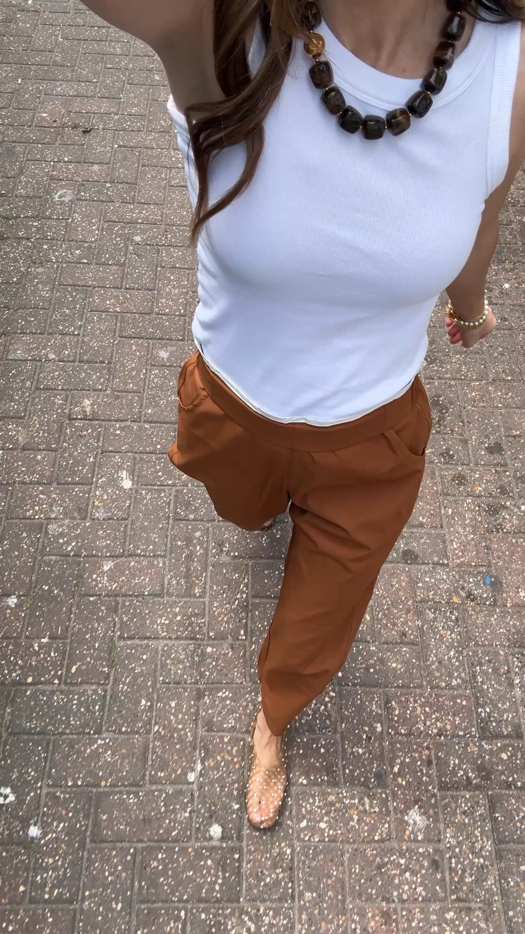 My outfit here is incomplete — I wore a really cute rattan tote and a baseball cap. Easy, casual fit.

#LTKsummer