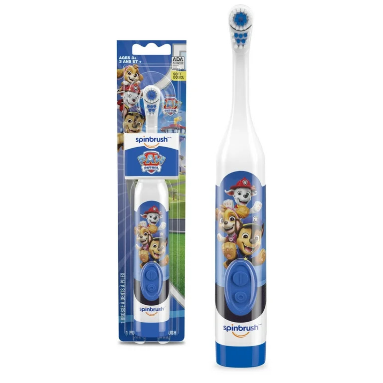 PAW Patrol Spinbrush Kids Battery-Powered Toothbrush, Soft Bristles, Ages 3+, Character May Vary | Walmart (US)