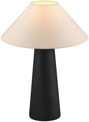 Globe Electric Novogratz x 18" Ceramic Table Lamp, Matte Black, Off-White Tapered Fabric Shade, i... | Amazon (US)