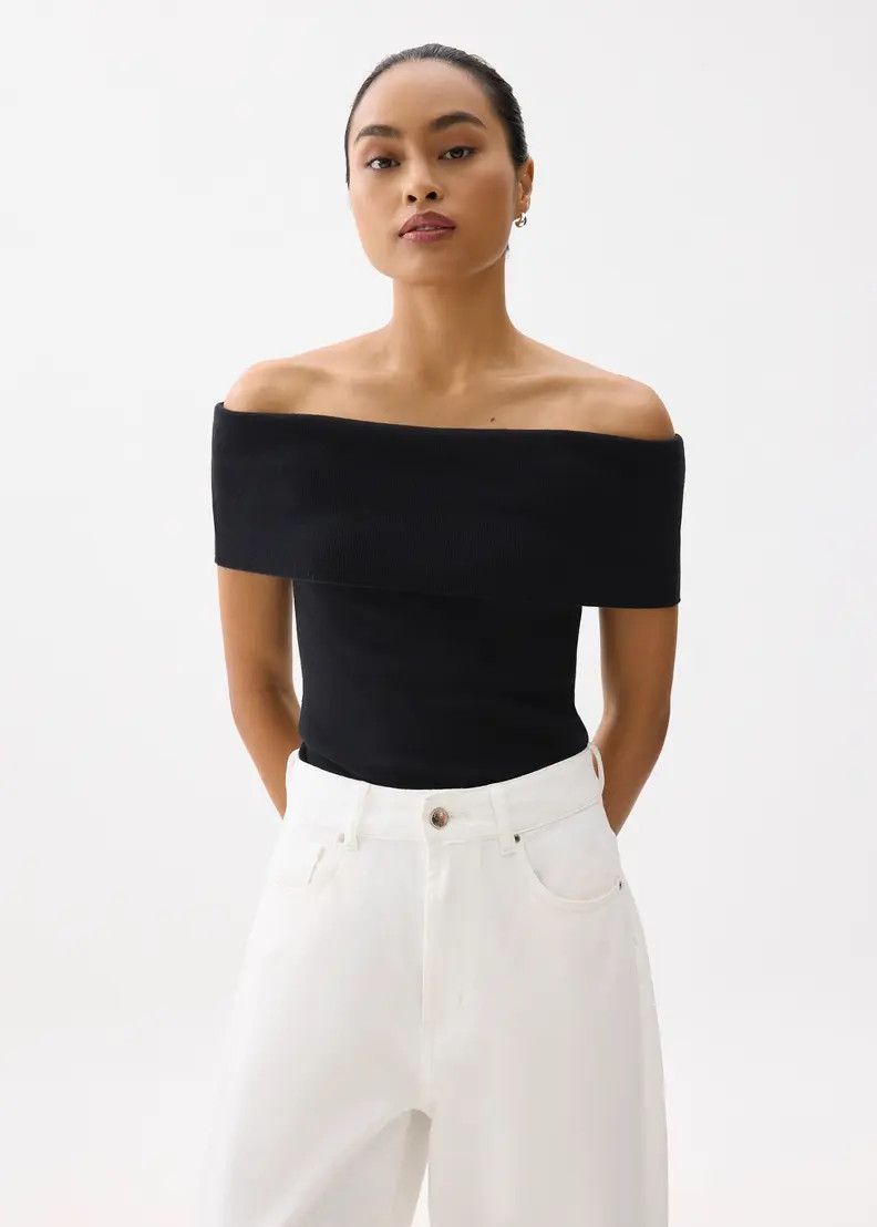 Fitted Off Shoulder Knit Top | Love, Bonito USA