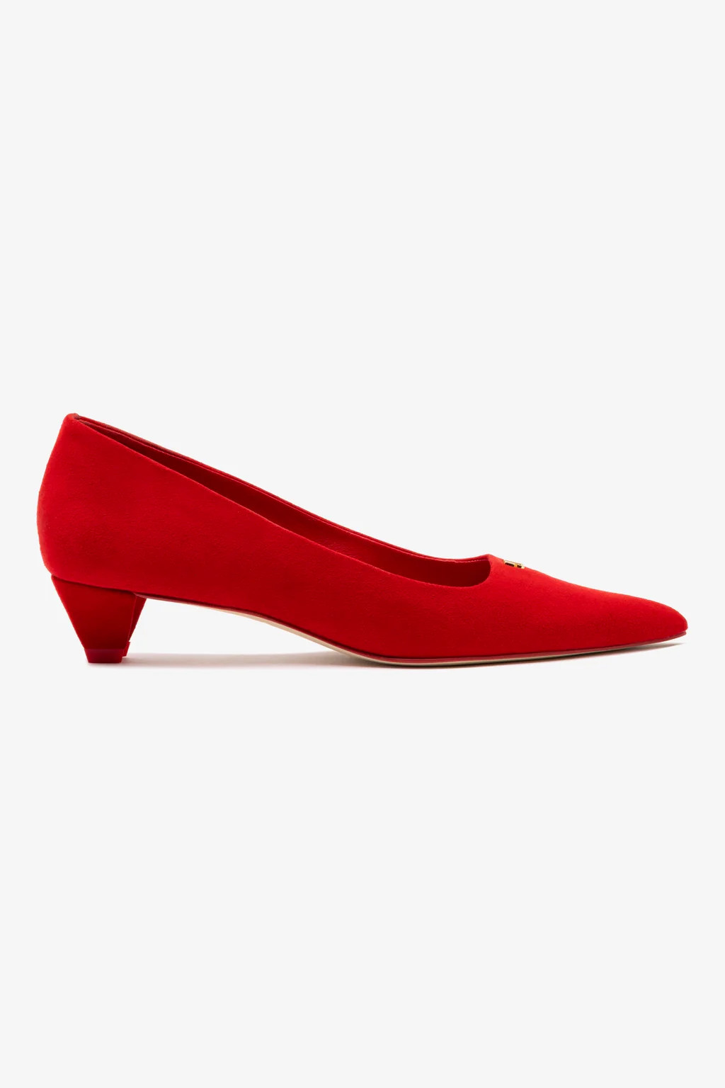 Ruth Pump In Scarlet Suede | Larroude