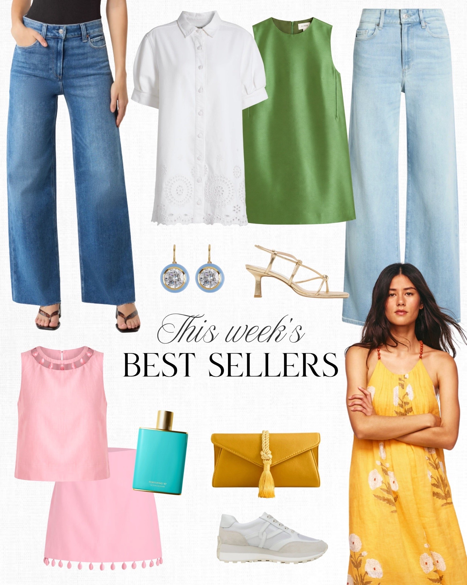 Top 10 Best Sellers: The jeans I think everyone should own: the Paige Anessa. This pair is on sale, and I love this light wash for summer! I also spotted two of my favorite pairs of shoes on sale. I recently picked up these Veronica Beard sneakers for my last trip and they’re so comfortable and go with everything. Plus, my absolute favorite sandals, which come in so many colors, are currently under $100.

#LTKootd #LTKSaleAlert #LTKgrwm