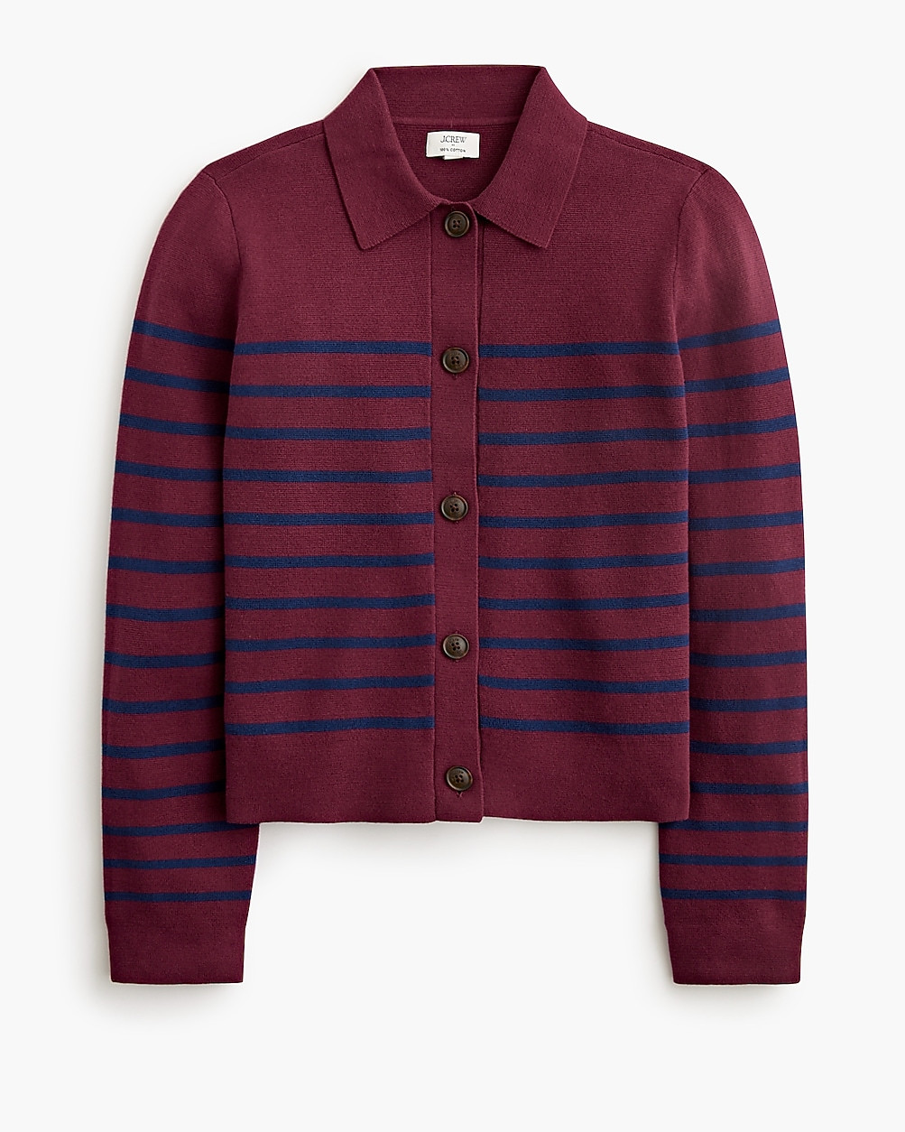 Striped collared sweater-jacket | J.Crew Factory