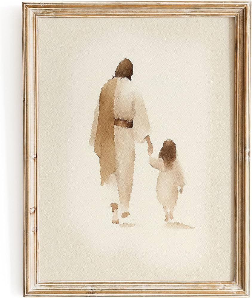 | The Way He Leads | Christian Bible Wall Art Jesus Poster Minimalist Boho Christian Home Decor P... | Amazon (US)