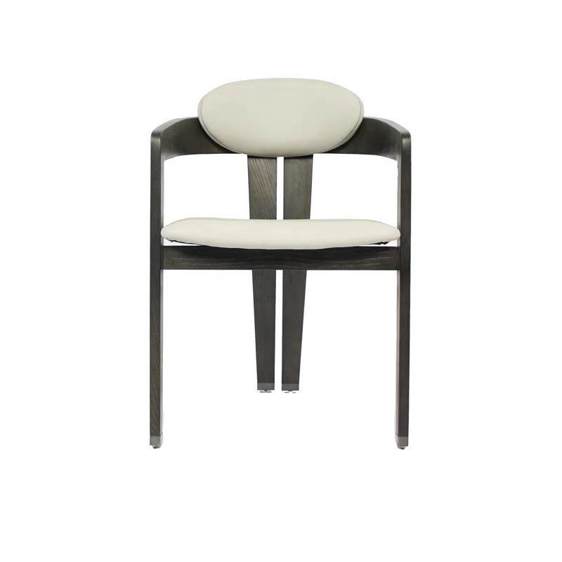 Delfred Back Arm Chair in Wenge/Beige | Wayfair North America