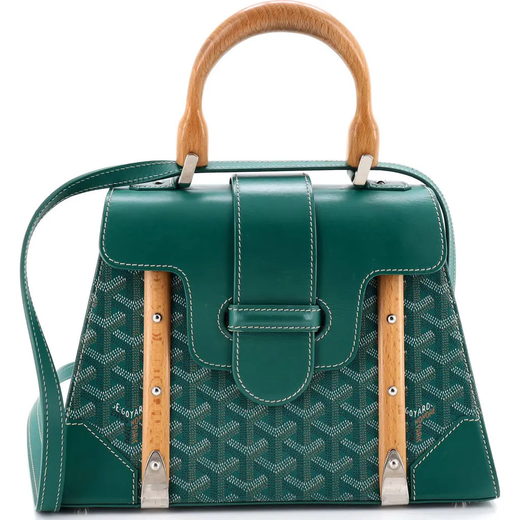 Pre-Owned Goyard Saigon Top Handle Bag Coated Canvas with Leather PM in Green at Nordstrom, Size Small | Nordstrom
