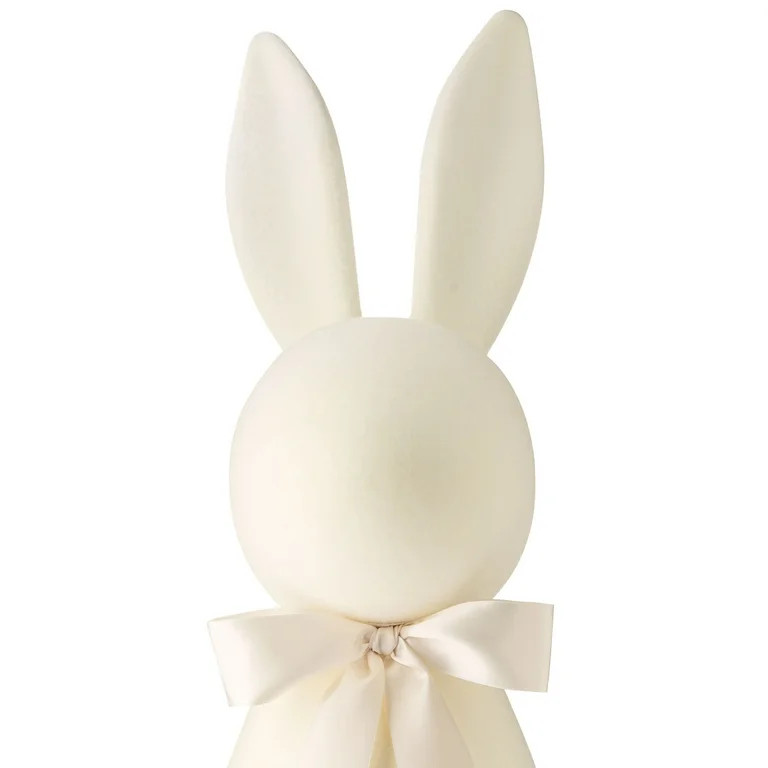 Easter Flocked Cream Bunny Decor, 27 in, by Way To Celebrate | Walmart (US)