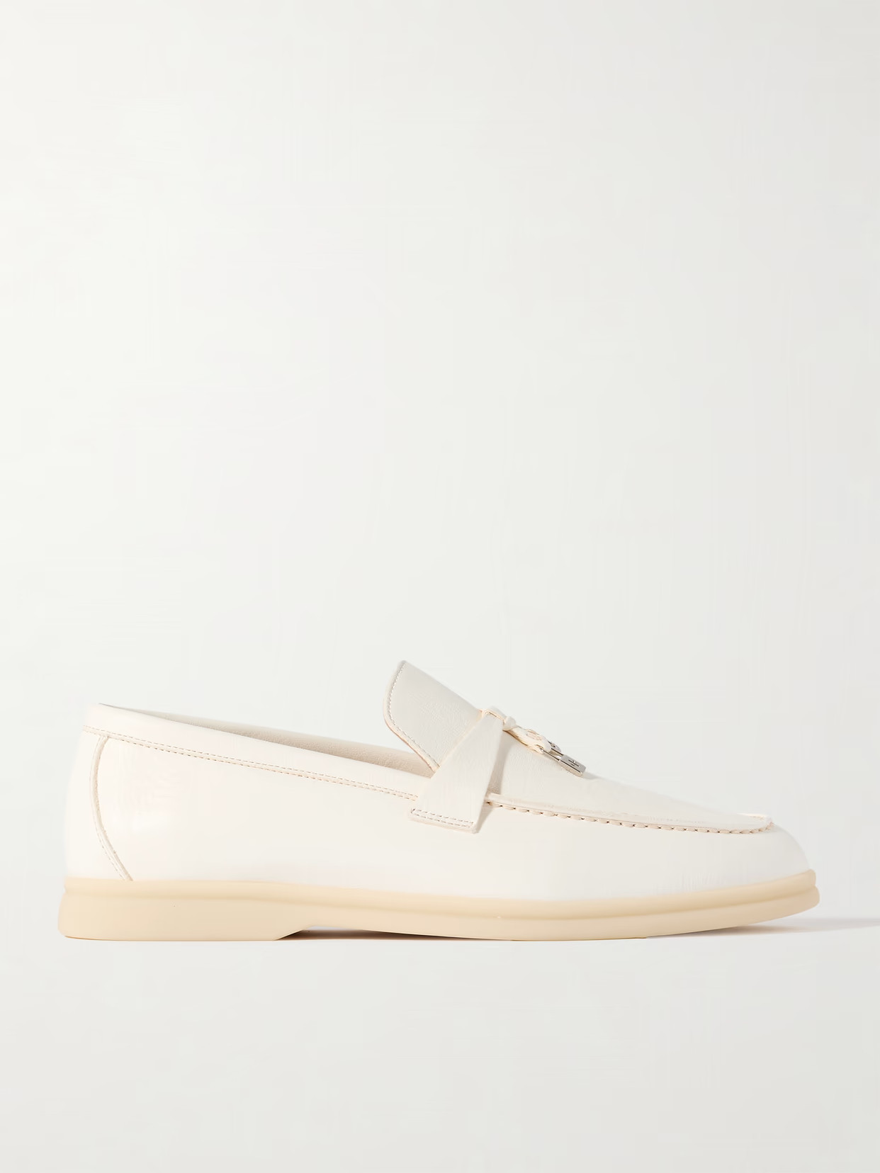 Loro Piana - Summer Charms Walk Leather Loafers - White | NET-A-PORTER (UK & EU)