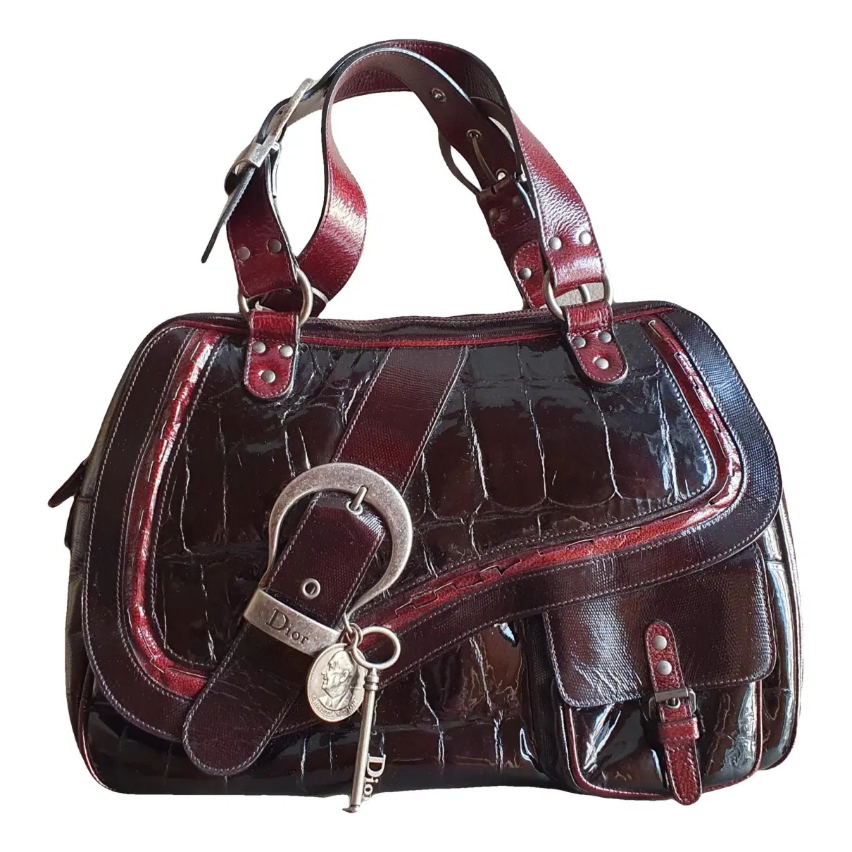 Gaucho patent leather handbag Dior Burgundy in Patent leather - 47821017 | Vestiaire Collective (Global)
