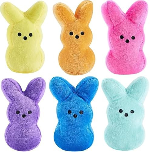 BOMBPARK 6PCS Cute Bunny Plush Toys,Easter Basket Stuffers Toys for Kids,Bunny Stuffed Animals,Easter Party Favors Gift for Girls Boys | Amazon (US)