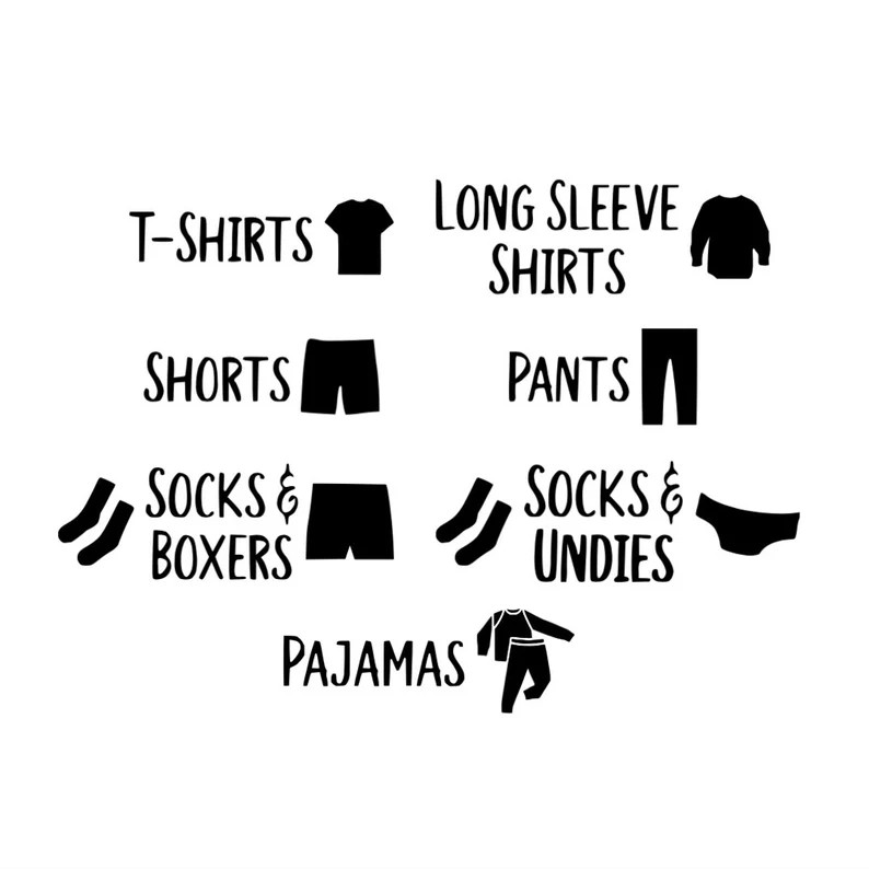 Dresser Labels | Clothes Labels | Kids Room | Organization | Dresser Decals | Clothing Labels | D... | Etsy (US)