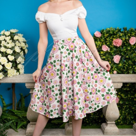 Collectif Matilde Flower Power Skirt | Poshmark