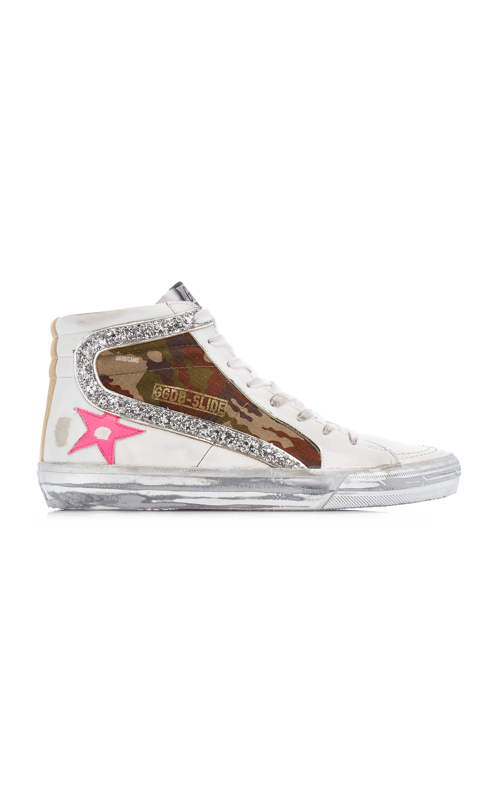 Golden Goose Slide Camo Suede and Leather Sneakers - Moda Operandi | Moda Operandi (Global)