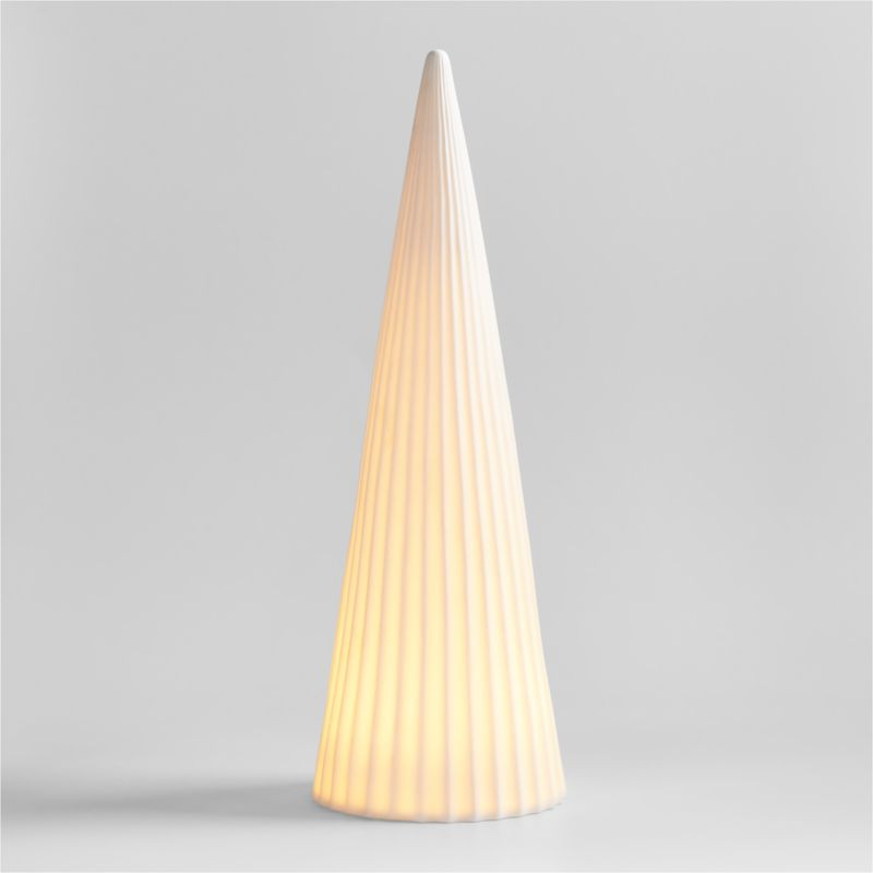 LED Extra-Large White Porcelain Christmas Tree Decorative Object | Crate & Barrel | Crate & Barrel