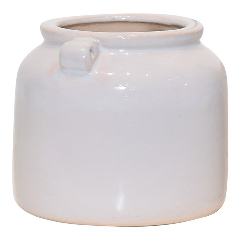 Honeybloom White Ceramic Jar Planter, 6.3" | At Home