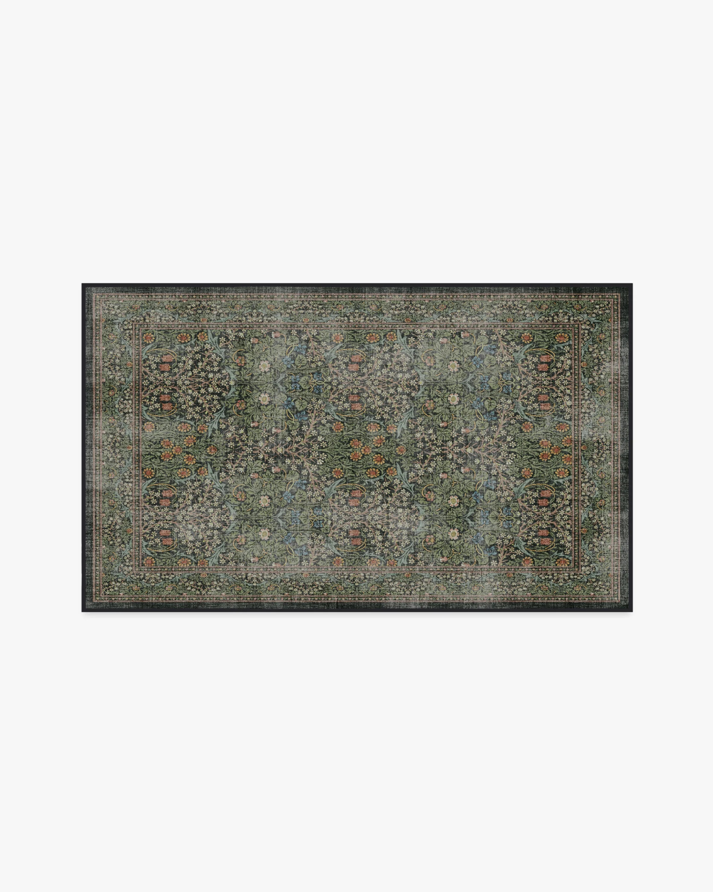 Morris & Co. Blackthorn Forest Green Rug | Ruggable US | Ruggable