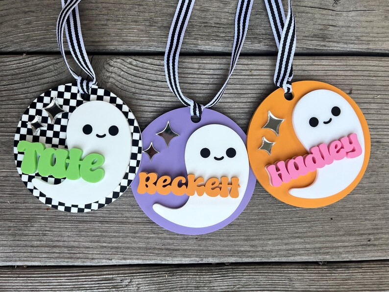 Halloween Ghosht Boo Basket Tag, Trick-or-treat Bag Tag, Custom Halloween Gift, Halloween Name Ta... | Etsy (US)
