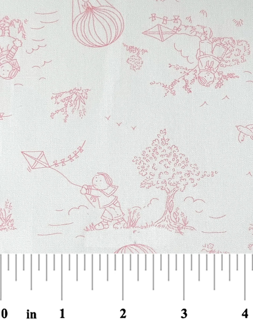 Children, Kites, and Hot Air Balloons Toile Fabric Pink and White by Fabric Finders - Etsy | Etsy (US)