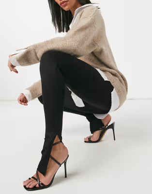 ASOS DESIGN legging with side split in black | ASOS (Global)