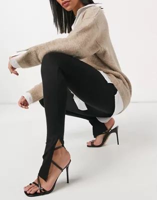 ASOS DESIGN legging with side split in black | ASOS (Global)