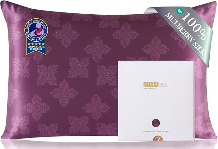 ZIMASILK 100% Pure Mulberry Silk Pillowcase for Hair and Skin Health, Soft and Smooth, Both Sides... | Amazon (US)