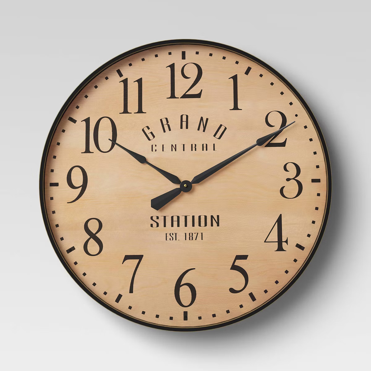 26" Grand Central Station Wall Clock Tan/Black - Threshold™: Vintage-Inspired, Large Numerals, ... | Target