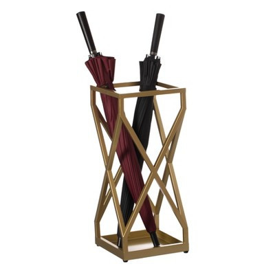 Vintiquewise Decorative Gold Square X Design Umbrella Holder Stand for Indoor and Outdoor | Target