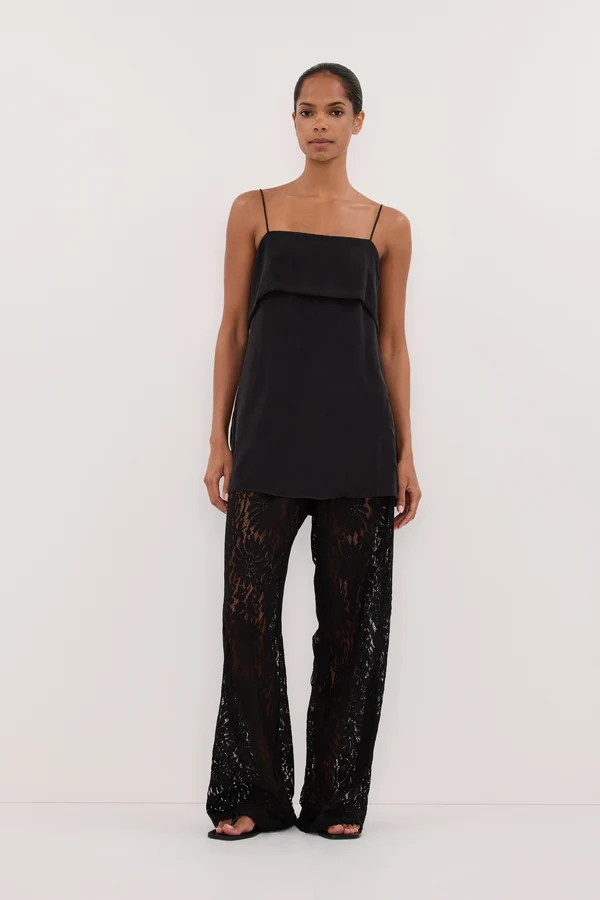 IDA BLACK SLEEVELESS FOLDOVER CAMI TOP - PRE ORDER | DISSH
