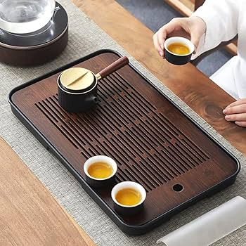 Large 17 Inch Bamboo Chinese Gongfu Tea Tray Table Box with Water Storage for Kungfu Kung fu Tea ... | Amazon (US)