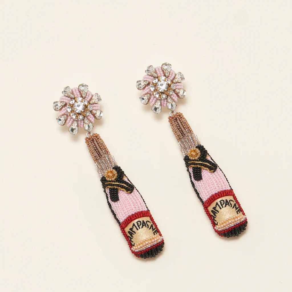 Rosé Champagne Earrings Blush | Mignonne Gavigan