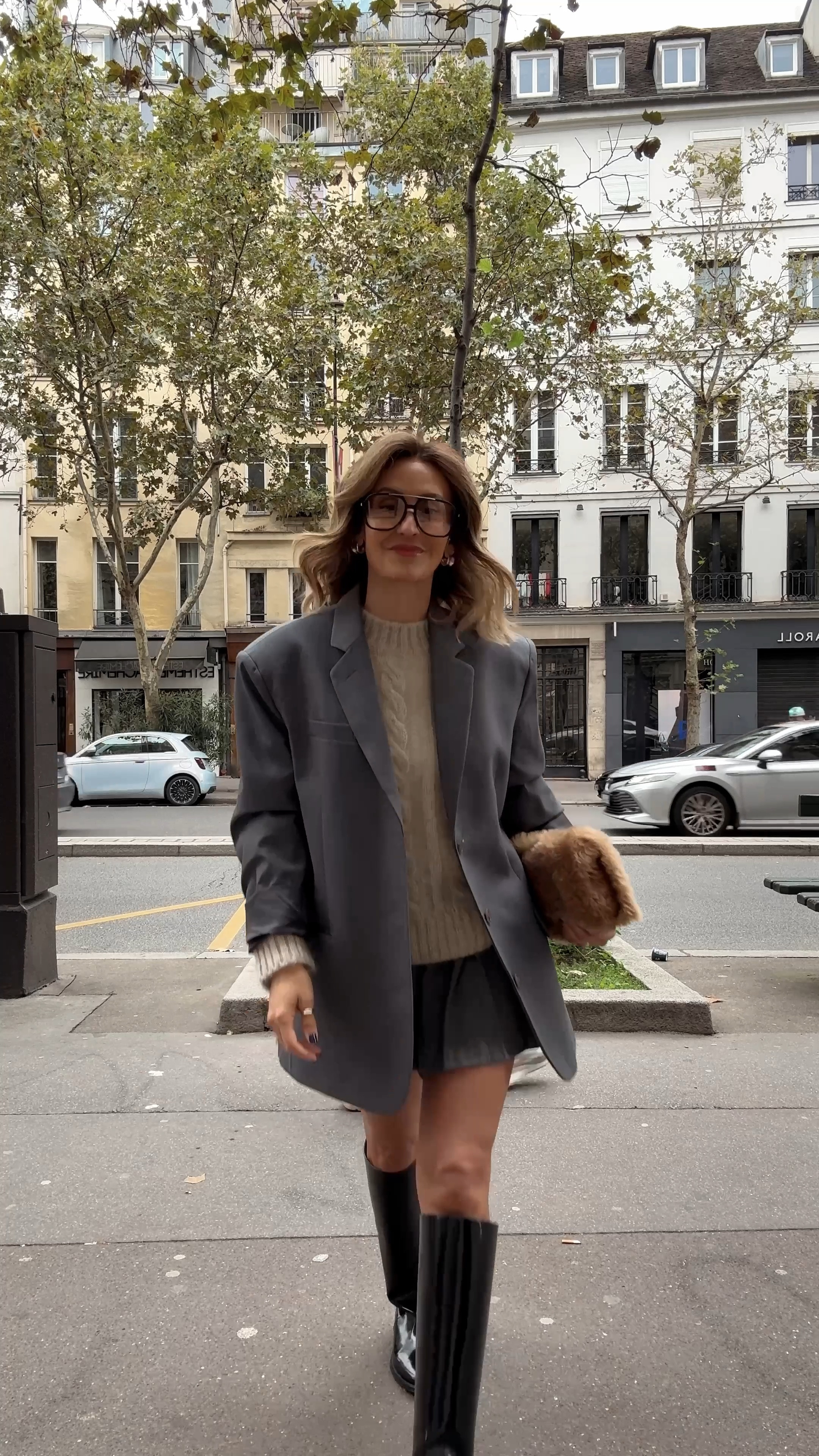 Look du jour! Feeling cool in this Frankie Shop oversized blazer! Size XXS/XS fits the best on me, these are meant to be extra oversized! Size small in the pleated mini and small on sweater 

#LTKStyleTip #LTKOver40 #LTKShoeCrush