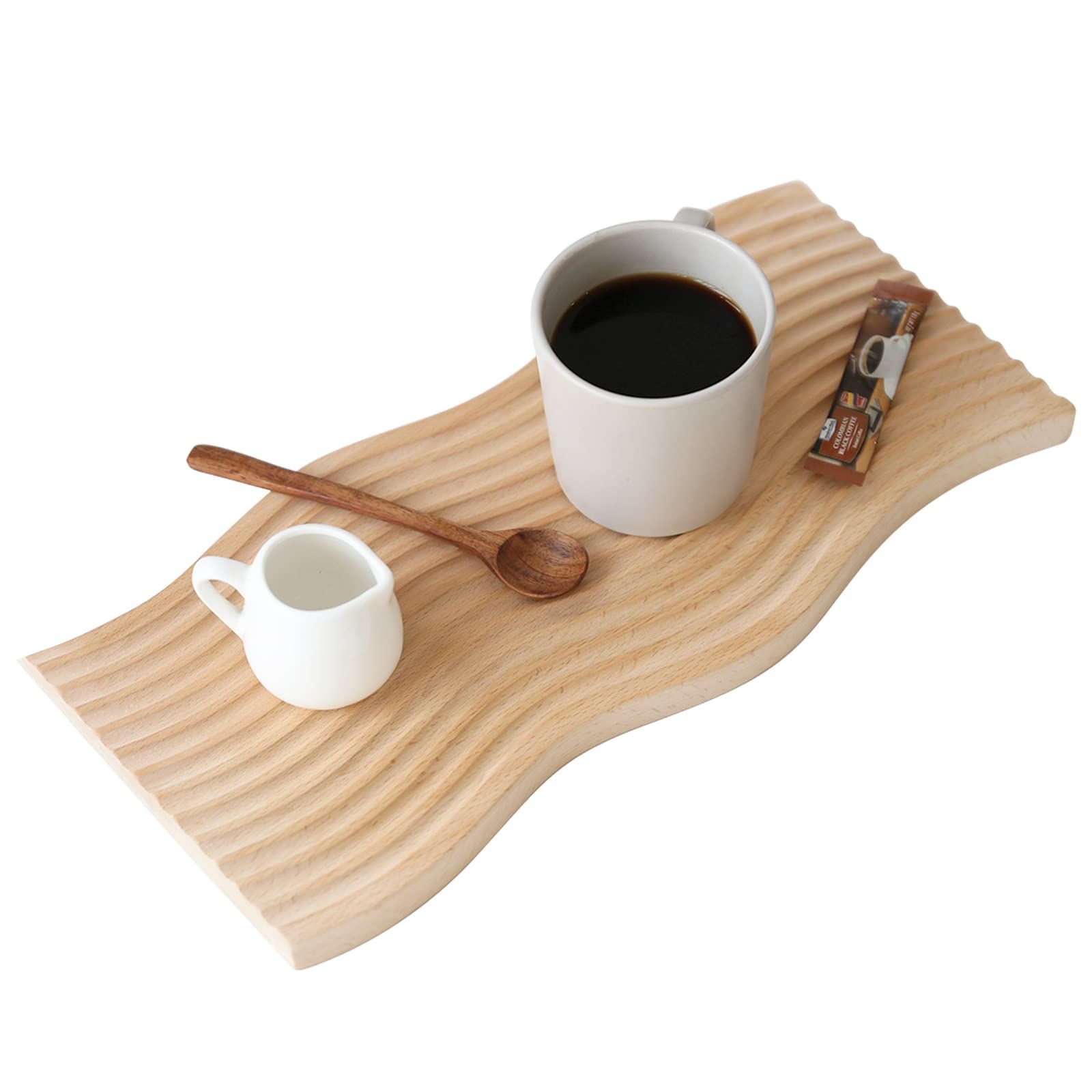 Enkrio Wood Serving Tray Decorative Tray Wood Trays Wooden Breakfast Tray Kitchen Serving Tray Wa... | Amazon (US)