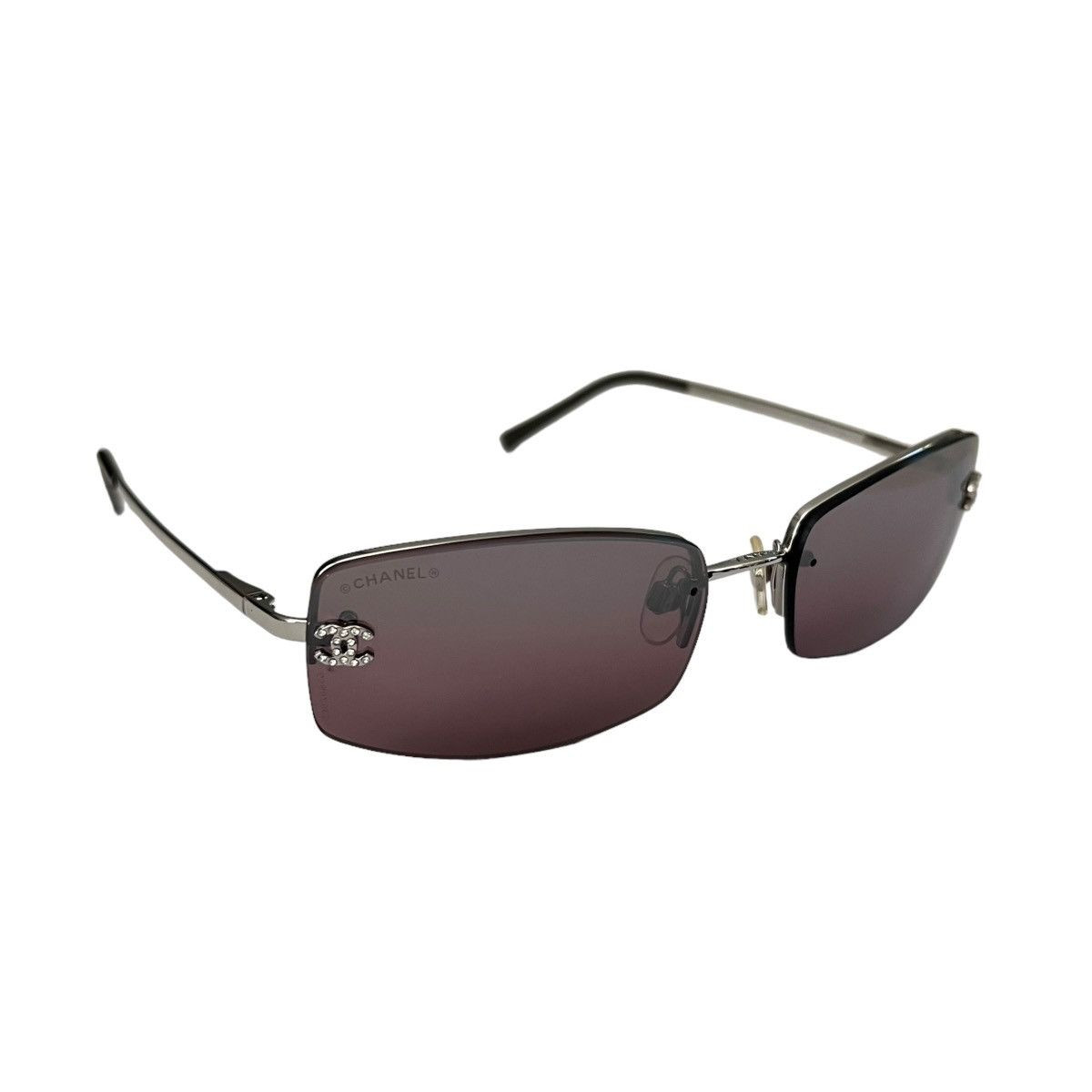 Chanel Chanel CC Rhinestone Logo Rimless Sunglasses | Grailed | Grailed