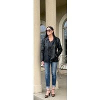 Vintage Modern Black Leather Patchwork Blazer Jacket | Etsy (US)