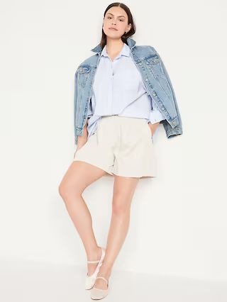 Oversized Button-Down Boyfriend Shirt | Old Navy (US)