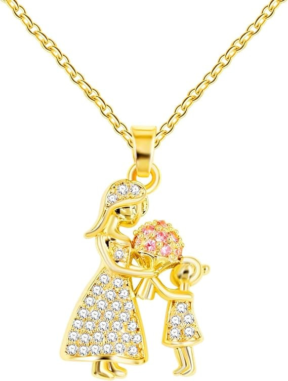 Uloveido Colar de Dia das Mães para mãe, pingente banhado a ouro com flor de filha, presente de... | Amazon (BR)